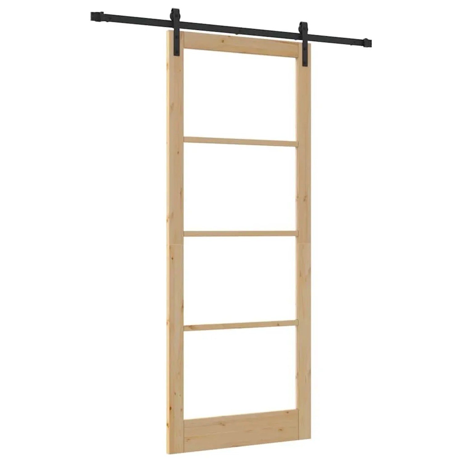 vidaXL Schiebetür ORKDAL Natur und Schwarz 93 x 232 cm 3331843