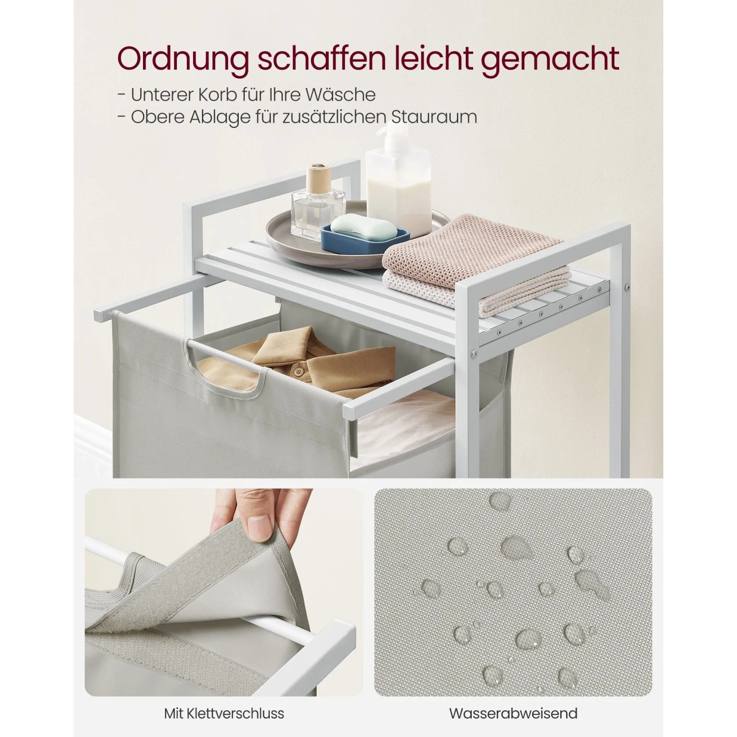 Vasagle Wäschetruhe 50 x 33 x 72 cm Weiß kaufen bei OBI