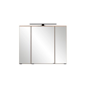 Held Möbel 3D-Spiegelschrank Padua, 80 cm, Wotan Eiche Dekor mit LED-Leuchte.