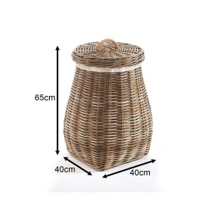 Kobolo Wäschekorb Rattankorb Aufbewahrungskorb Rattan Kubu Grey