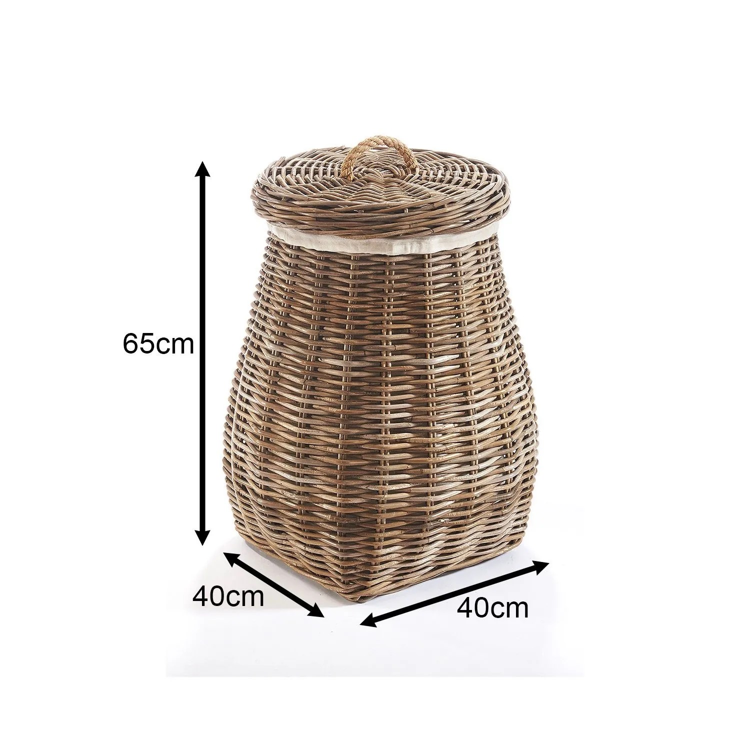 Kobolo Wäschekorb Rattankorb Aufbewahrungskorb Rattan Kubu Grey_2