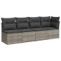 Graue 8-tlg. vidaXL Garten-Sofagarnitur aus Polyrattan mit Kissen. Gartenmöbel für Terrasse und Garten.