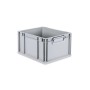 Graue PROREGAL Eurobox NextGen Grip, 20 Liter, mit Griffmulden. Ideal zur Aufbewahrung.