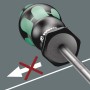 Detailaufnahme eines Wera Schraubendrehers aus dem 14-teiligen Set mit speziellem Griffdesign.
