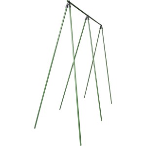 Grünes Rankgestell, 150 cm hoch, für Kletterpflanzen im Garten oder Beet.