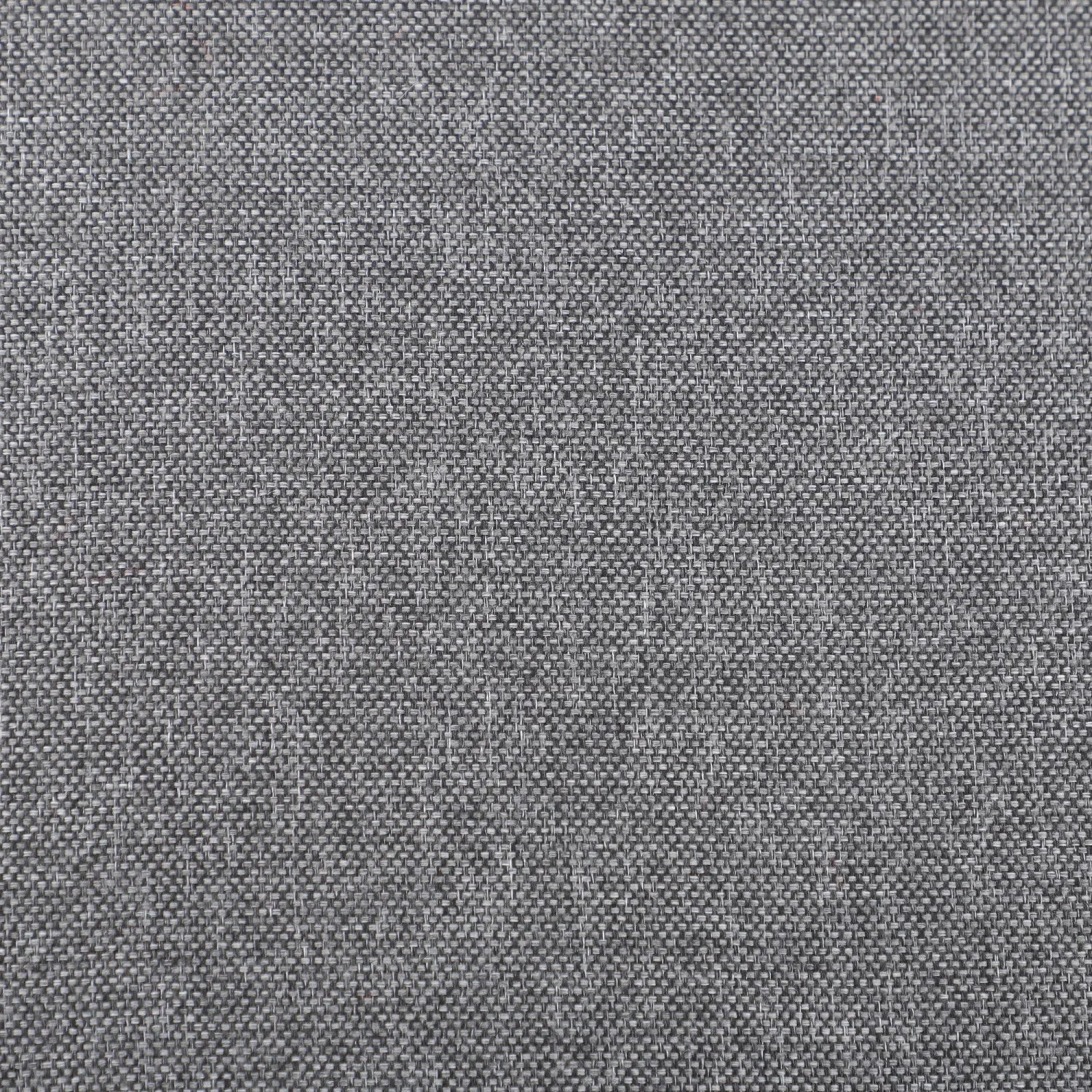 Nahaufnahme des grauen Polyester-Sitzkissens für die Aufbewahrungsbox. Sichtbare Stofftextur.