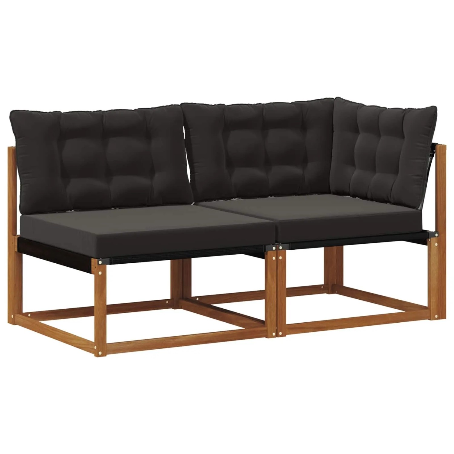 vidaXL Outdoor Mittel- und Ecksofa 7 Stück Natur Massivholz Akazie 900651