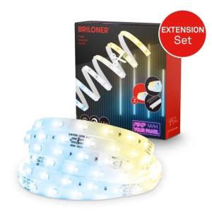 Briloner LED Band Ergänzungs-Set für Paneele, dimmbar, CCT, 2,6 m, weiß.