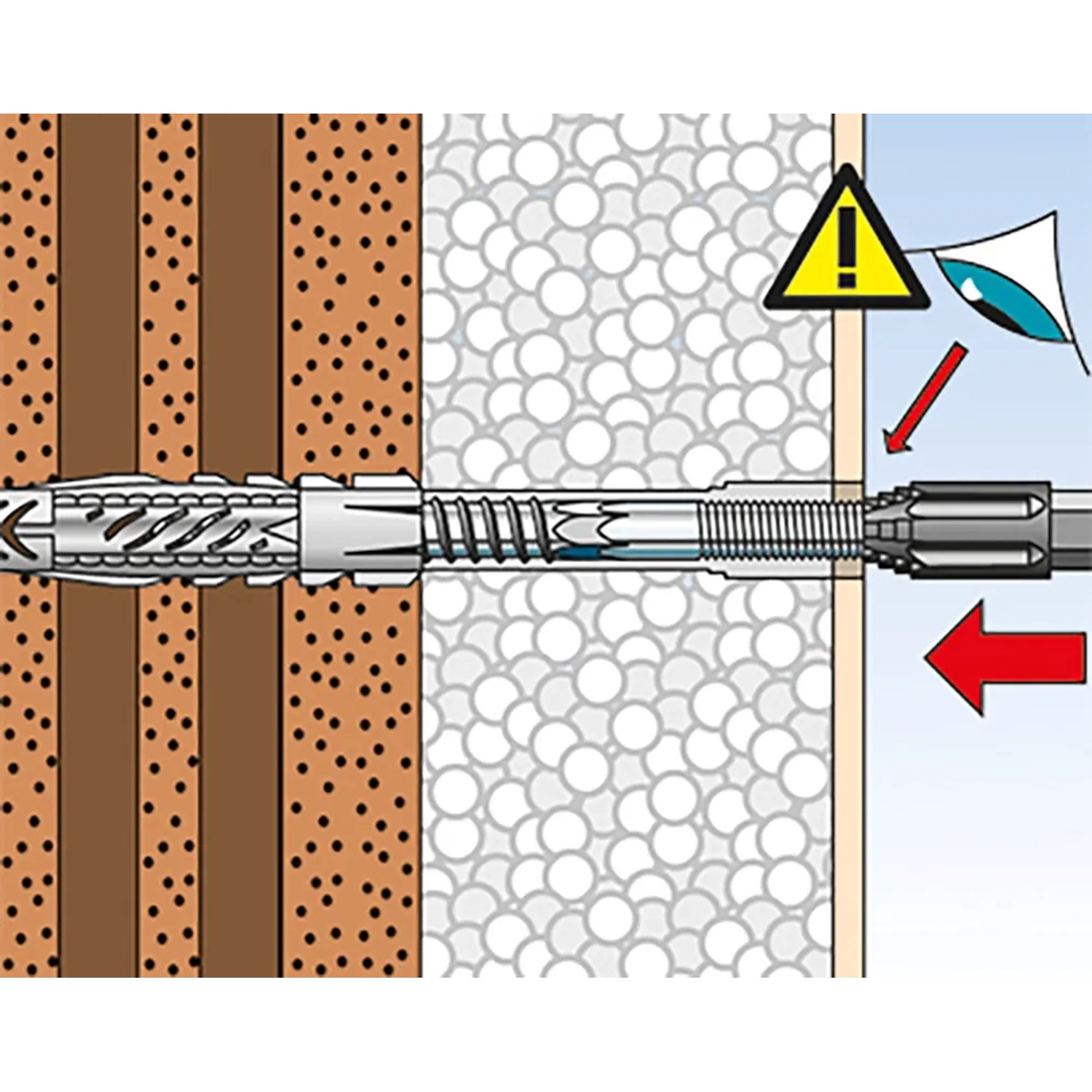 Abstandsmontagesystem Fischer Thermax 10/140 zur Befestigung in gedämmten Fassaden.