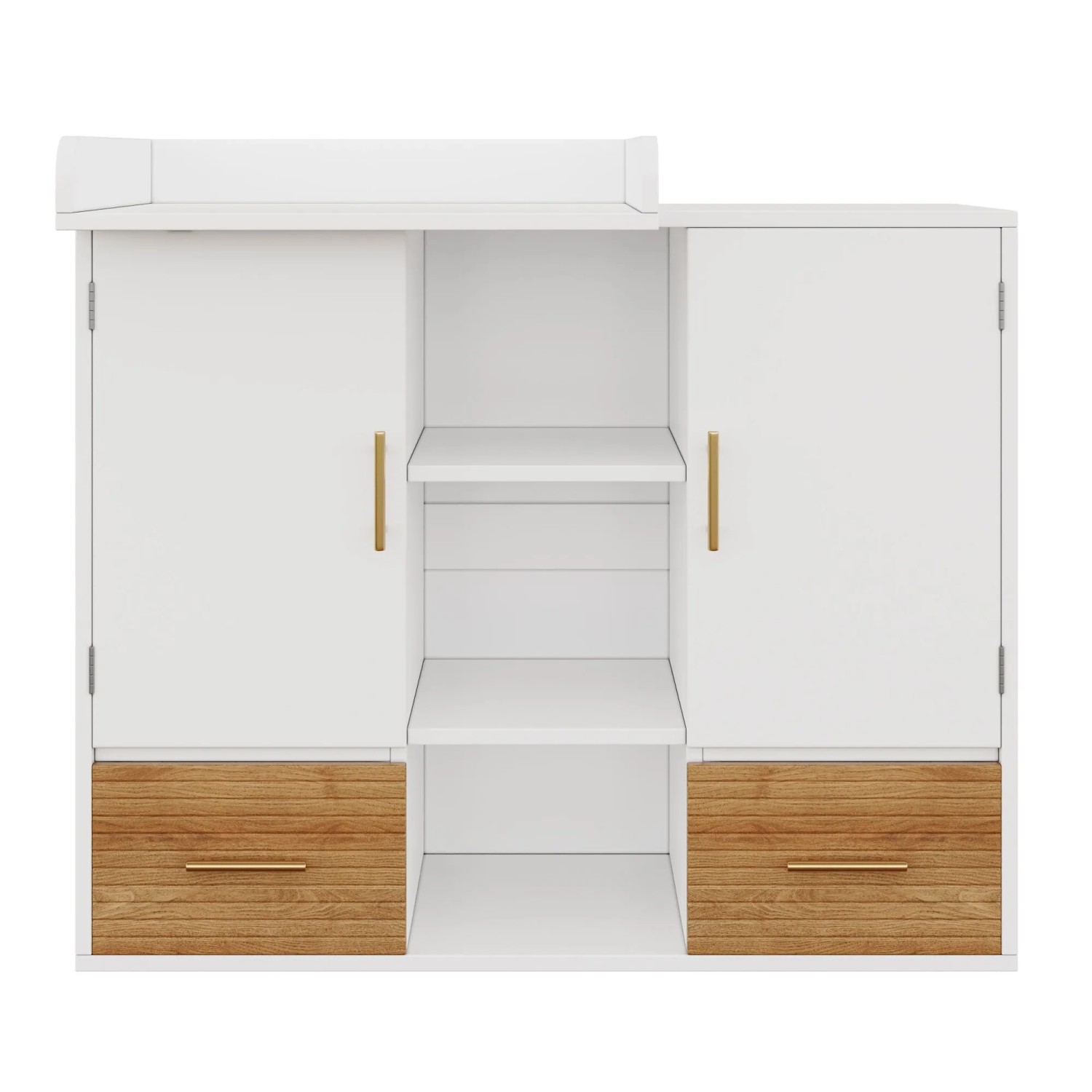 Merax Wickelkommode 114x53x92cm Baby Wickeltisch Weiß