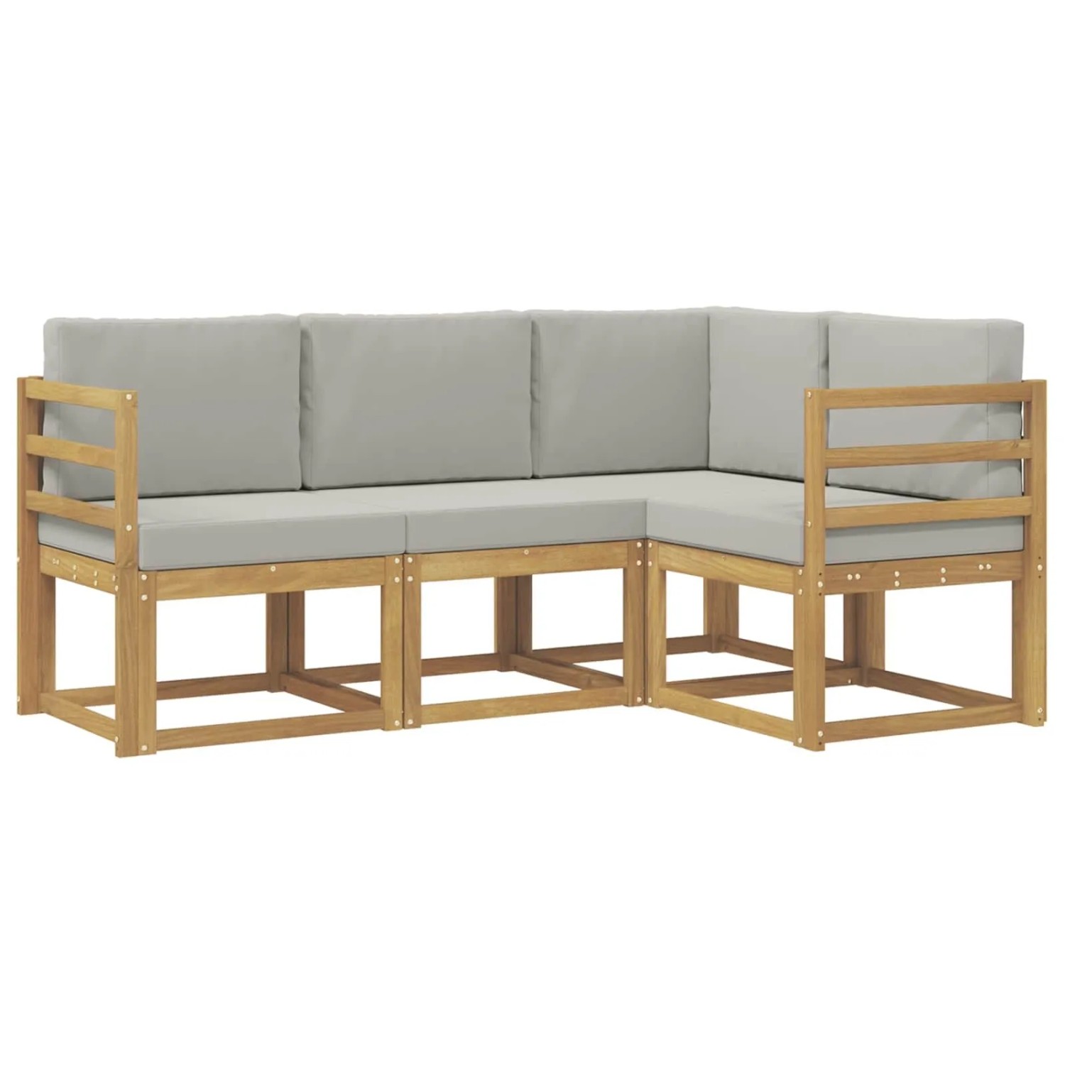vidaXL Outdoor-Sofagarnitur 4-Tlg Weiß und Hellgrau 3387545
