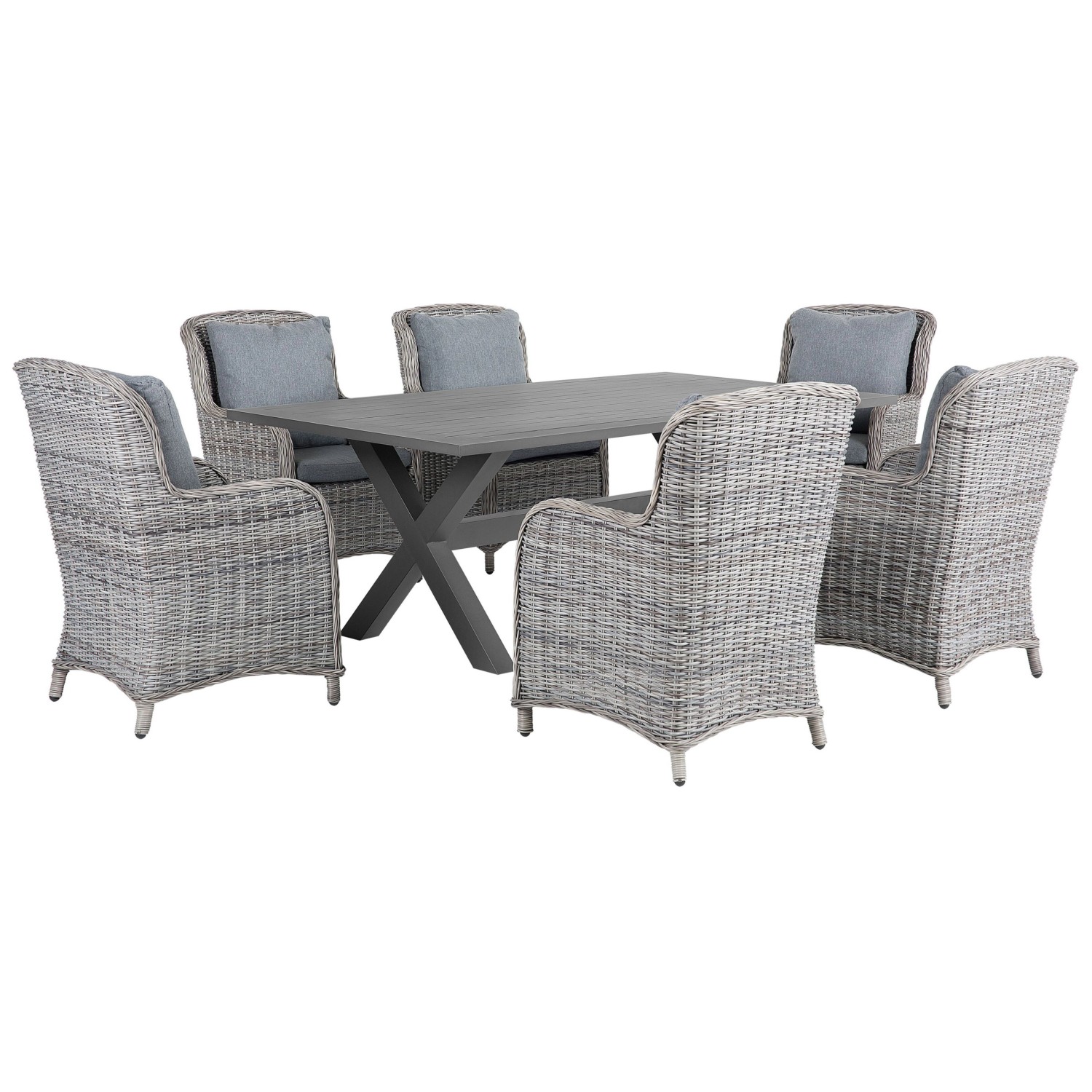 Beliani Gartentisch Set CASCAIS Grau 105x200x96 günstig online kaufen