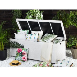 Beliani Truhe MODENA Weiss 63x158x66