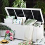 Beliani Truhe MODENA Weiss 63x158x66_2