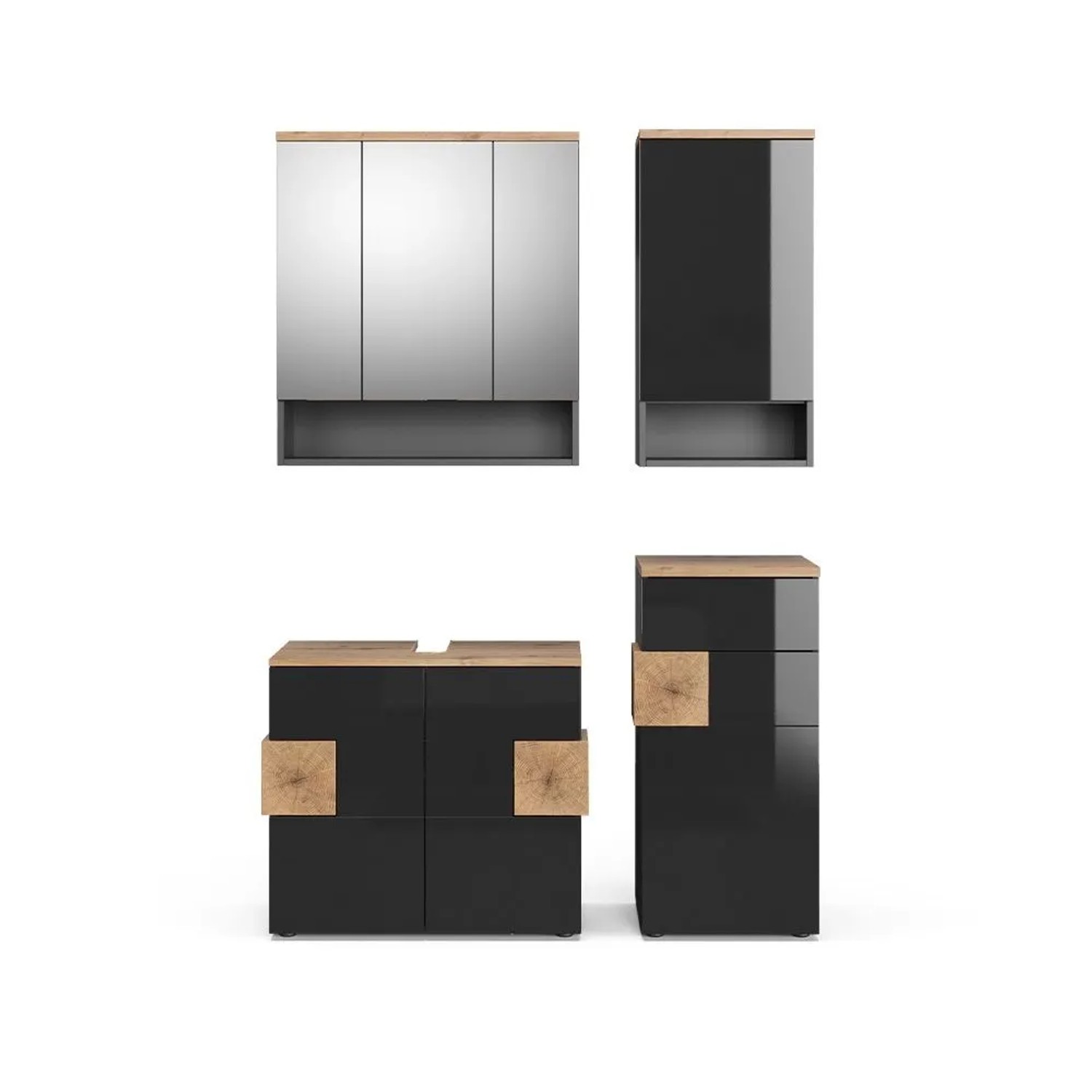 Vicco Badmöbel-Set Eden Anthrazit 75 x 64 4-teilig