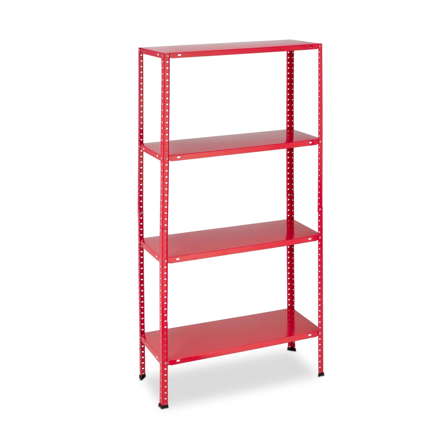 Relaxdays Schwerlastregal 2er Set 4 Ebenen Stahl Rot Höhenverstellbar 147,5 cm x 75,5 cm x 30,5 cm 4,9 kg