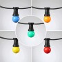 Satisfire Illu-Partylichterkette mit 10 bunten LED-Kugellampen für Biergarten & Außenbereich.