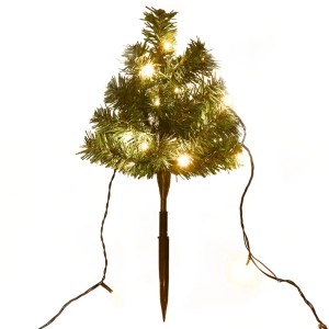 Wegbeleuchtung: Grüner Mini-Weihnachtsbaum (45cm) mit warmweißen LEDs für den Garten.