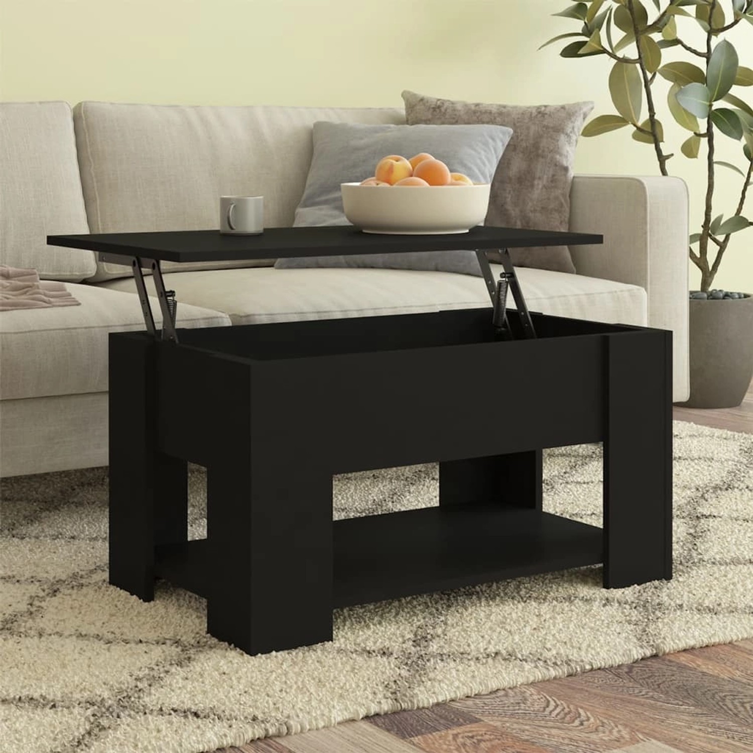 vidaXL Couchtisch Schwarz 79x49x41 cm Holzwerkstoff günstig online kaufen