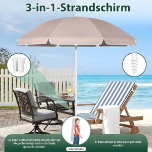 Sunula Sonnenschirm 160 cm Rund Für Balkon Garten Und Strand UV Schutz 50