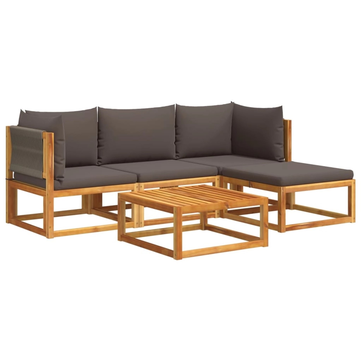 vidaXL 5-tlg. Garten-Sofagarnitur mit Kissen Massivholz Akazie günstig online kaufen