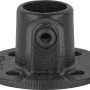 Fußplatte, rund, schwarz matt, für Stahlrohr (Ø 2,7 cm) zum Möbelbau.