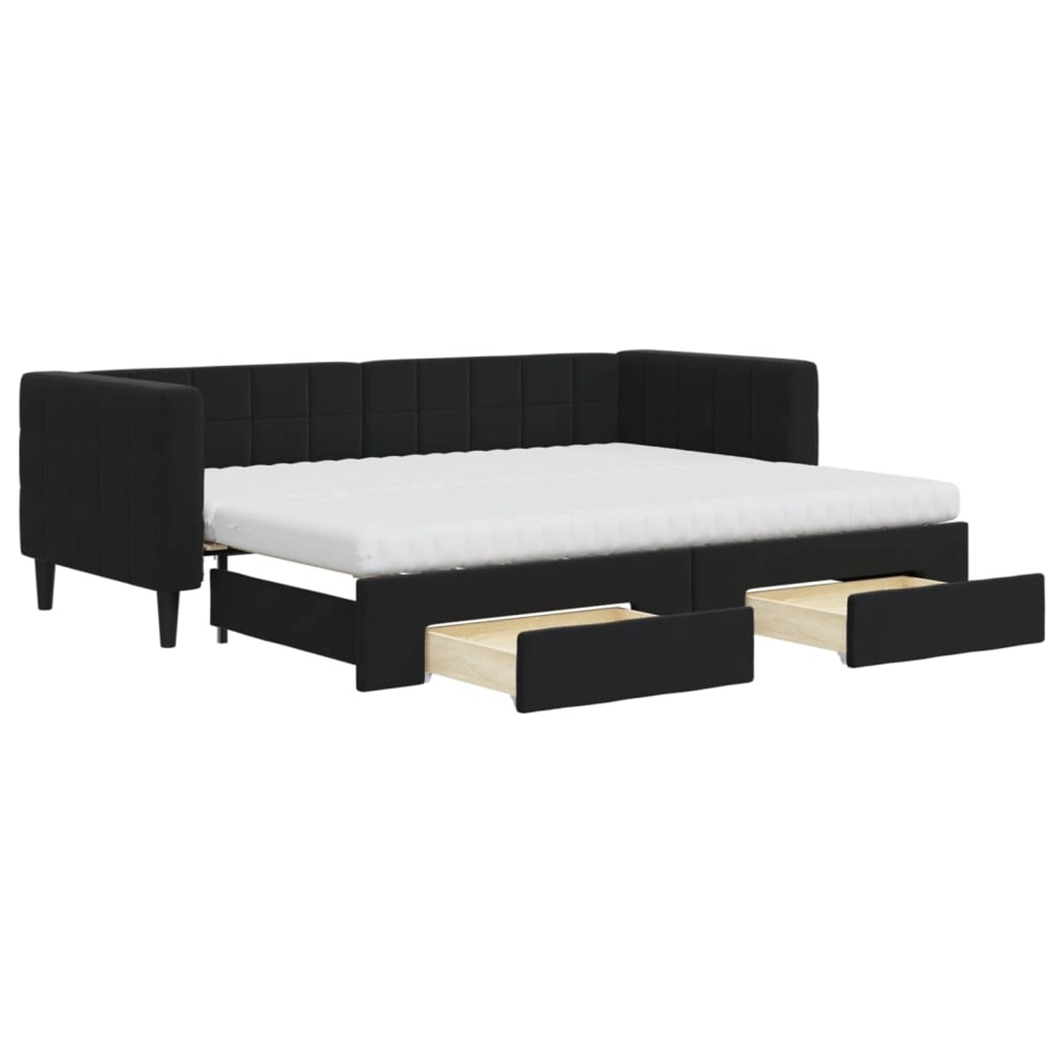 vidaXL Tagesbett Ausziehbar mit Schubladen Schwarz 80x200 cm Samt1897445 günstig online kaufen