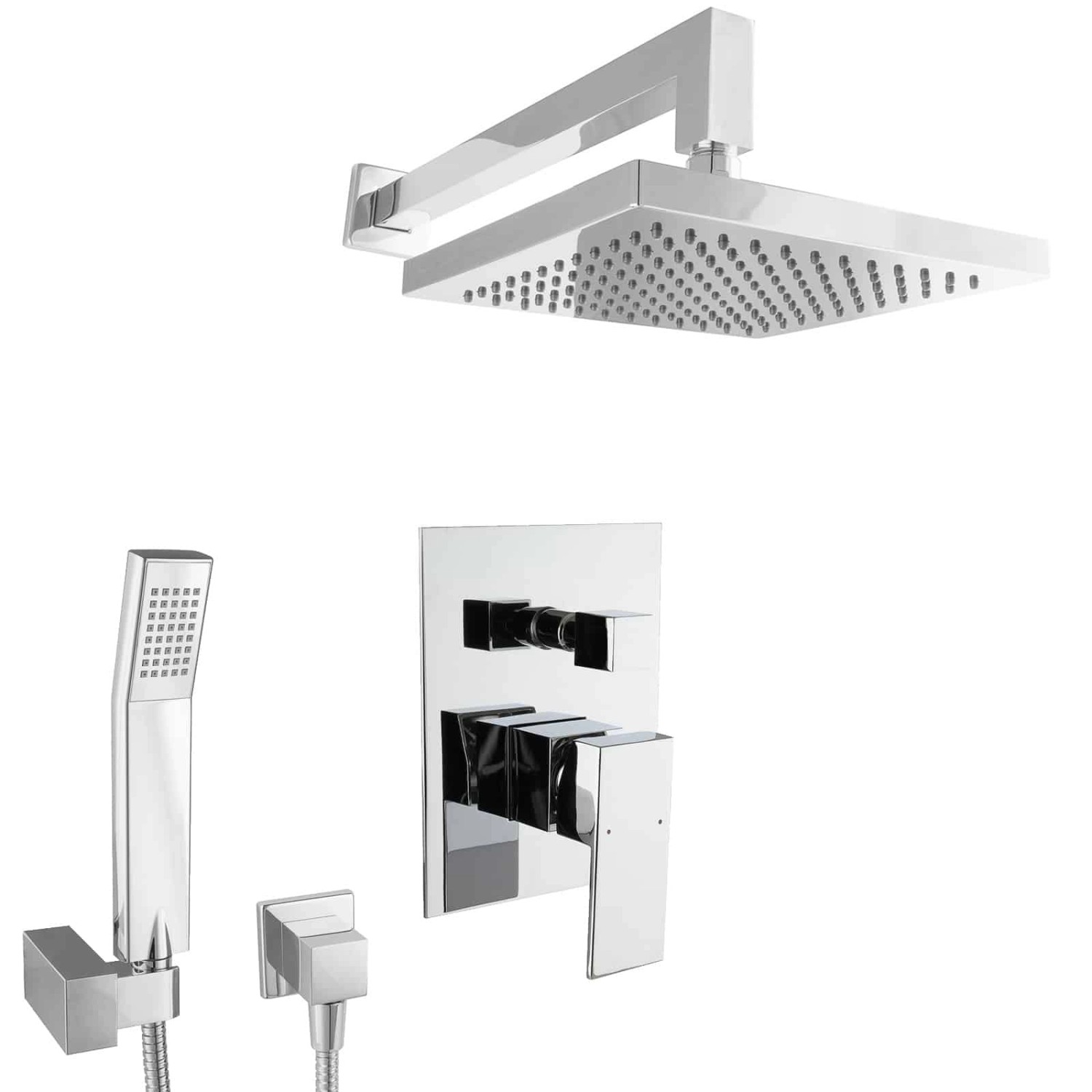 PaulGurkes Regendusche Unterputz Dusch Set eckig Komplett