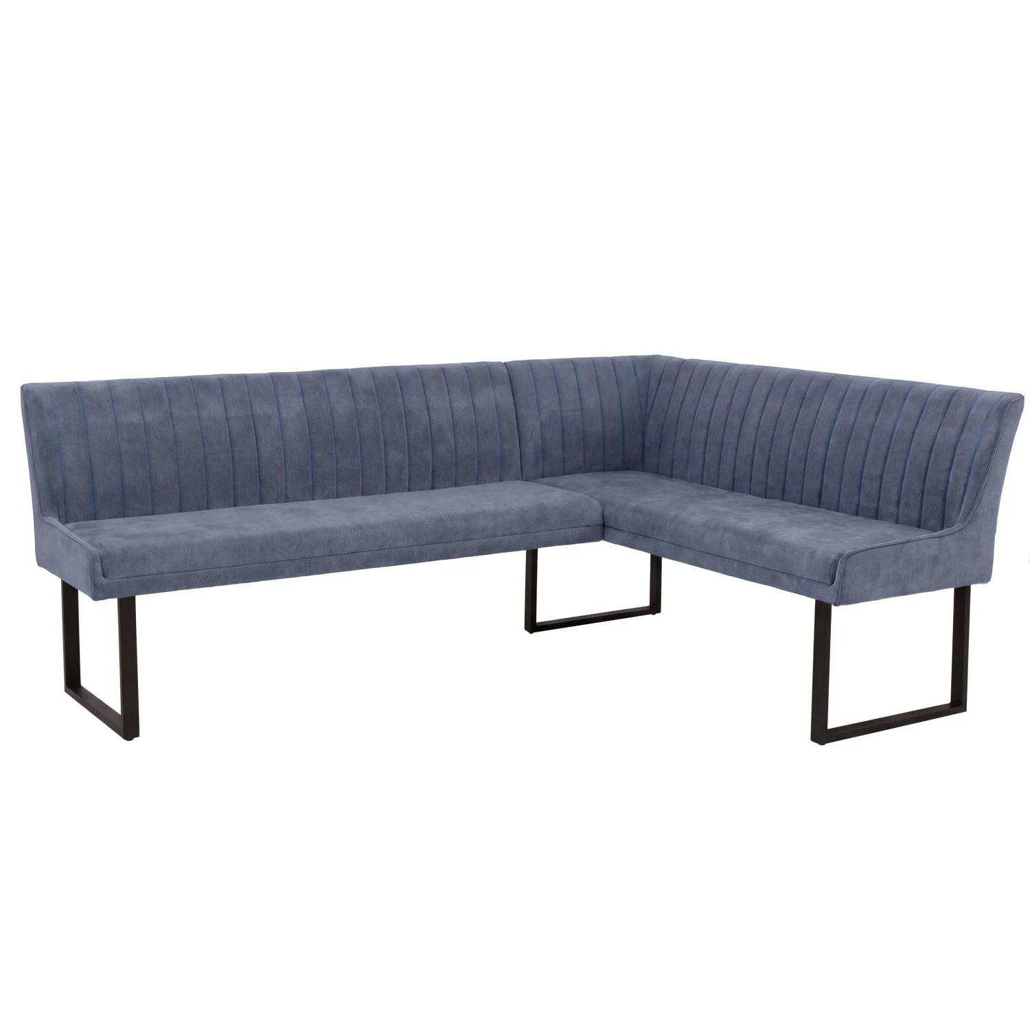Mcw Eckbank O82 Öko-Tex Chenille Stoff/Textil Metall 210x159cm Blau