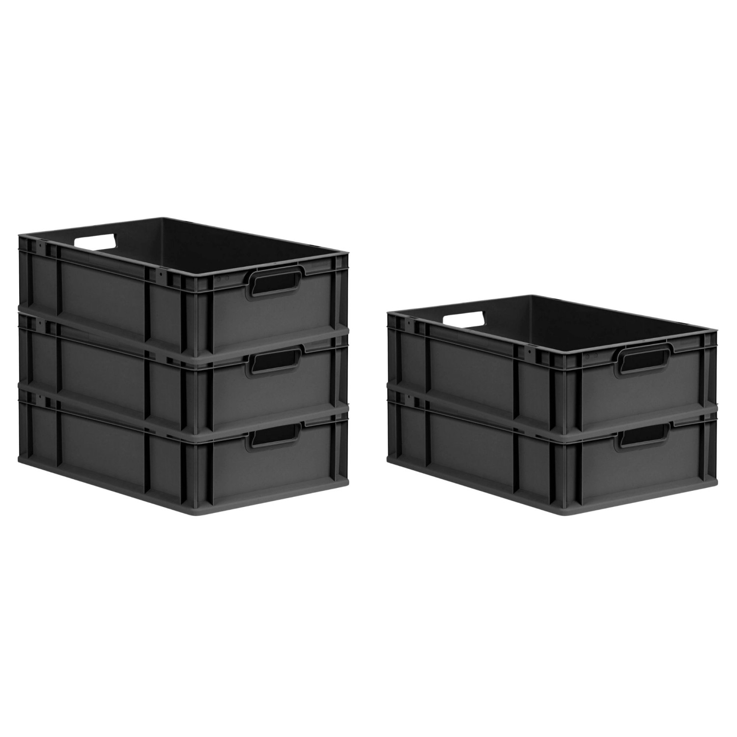 PROREGAL SuperSparSet 5x Eurobox Nextgen Grip HxBxT 17x40x60cm 34 Liter Gri günstig online kaufen
