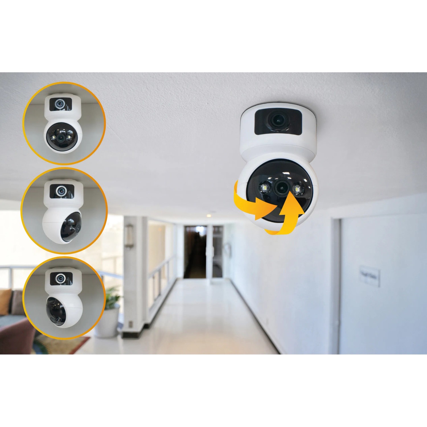 Technaxx TX-327 Dual Kamera zur Innenraumüberwachung, schwenkbar, mit Bewegungserkennung.