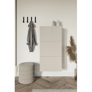 Selsey Schuhschrank Veldio Hängend mit Rillenfront Greige 50 cm