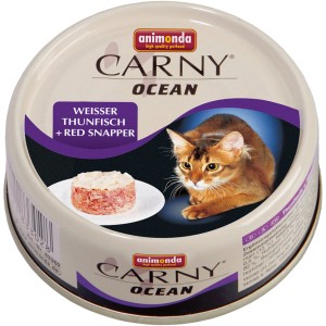 Animonda Carny Ocean Katzen-Nassfutter mit Thunfisch und Red Snapper, 80g Dose.