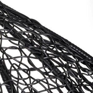 Detailaufnahme des grauen Polyrattan-Korbs vom Home Deluxe Hängesessel Cielo.