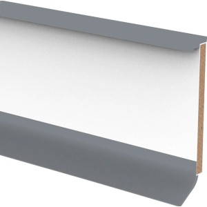 CV-Einklebeleiste, 15x60mm, 2550mm lang, Alu Silbergrau. Sockelleiste zum Einkleben von Bodenbelägen.