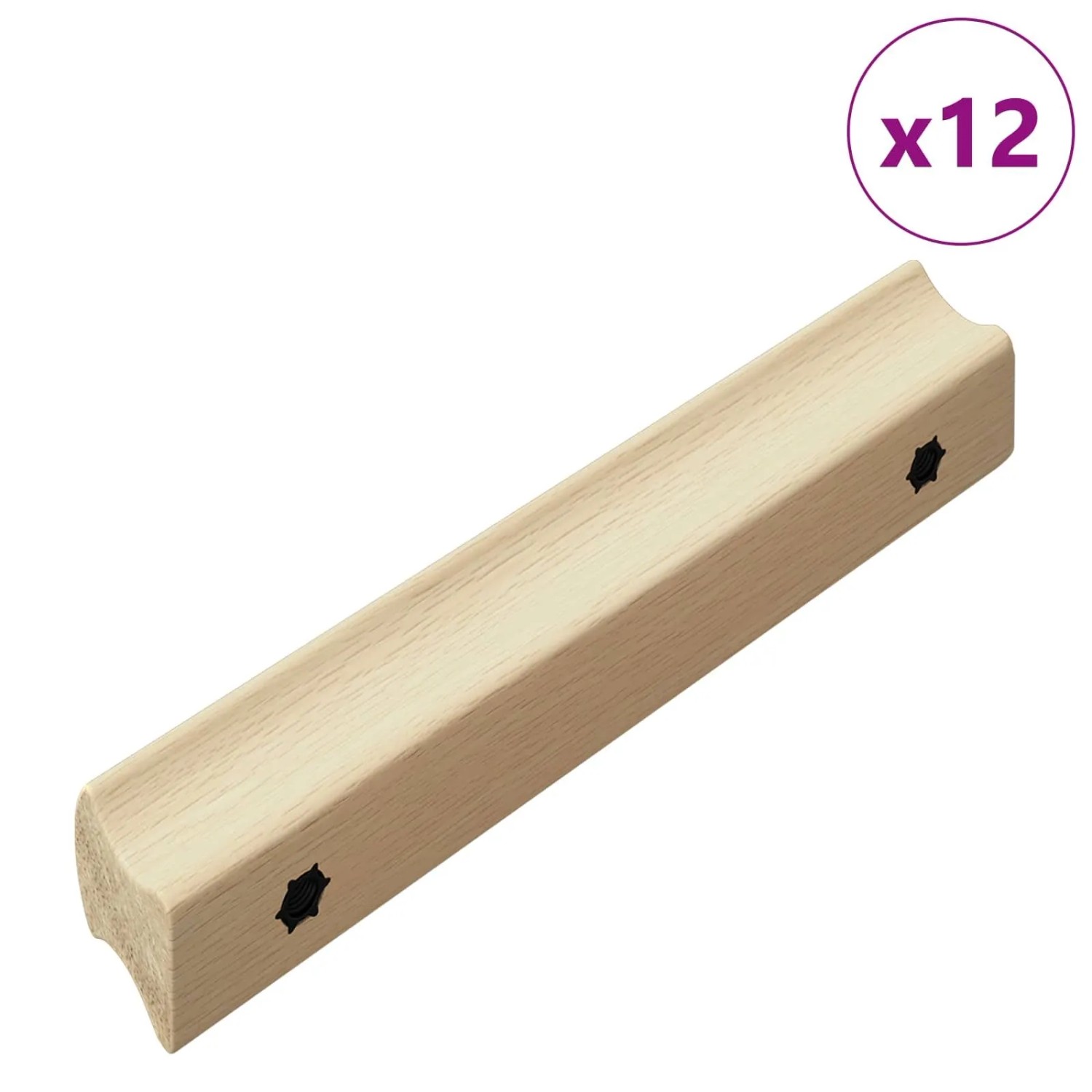 vidaXL Gerader Griff 12 Stk Natur Holzfarbe 130 x 25 x 30 mm 864699