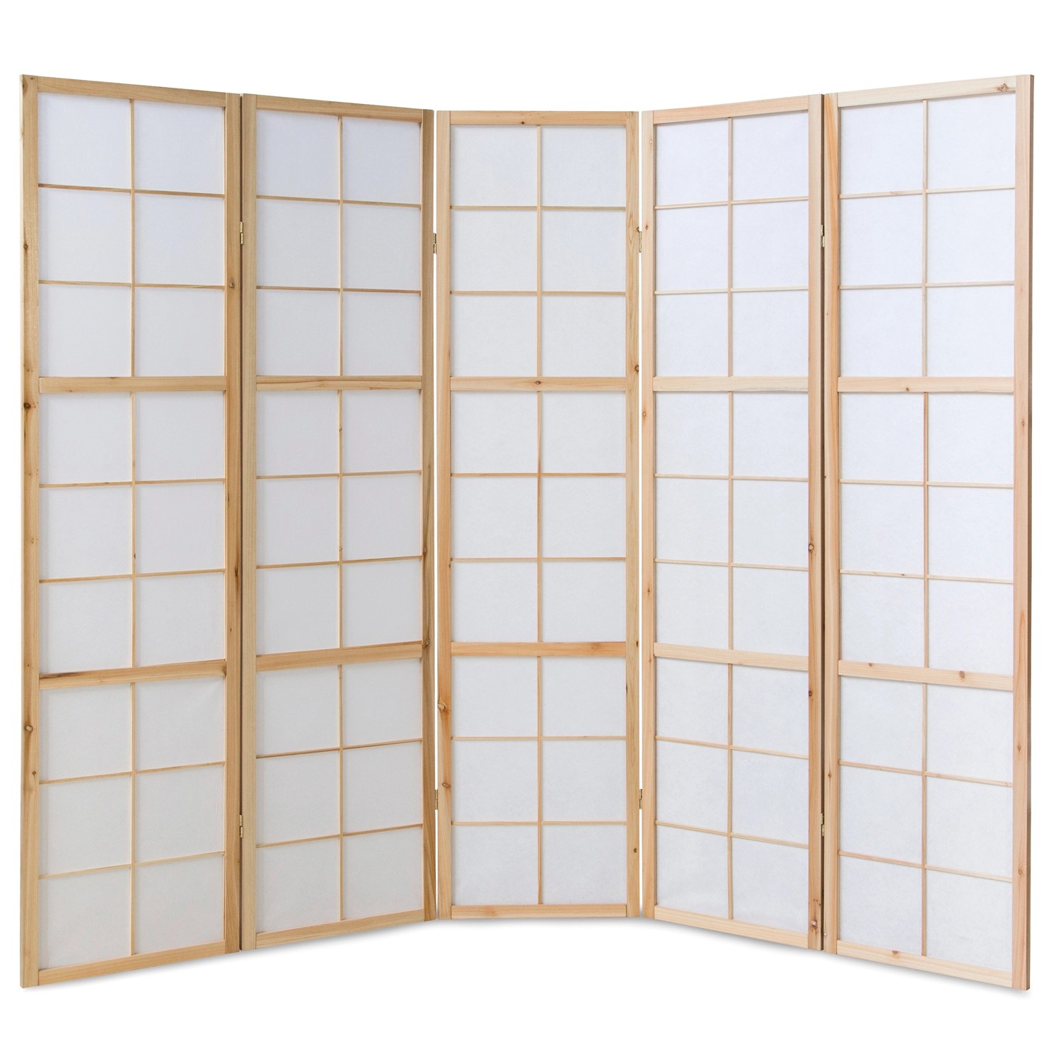 Homestyle4u 5-tlg. Paravent Shoji in Braun 220x175 cm 169_2