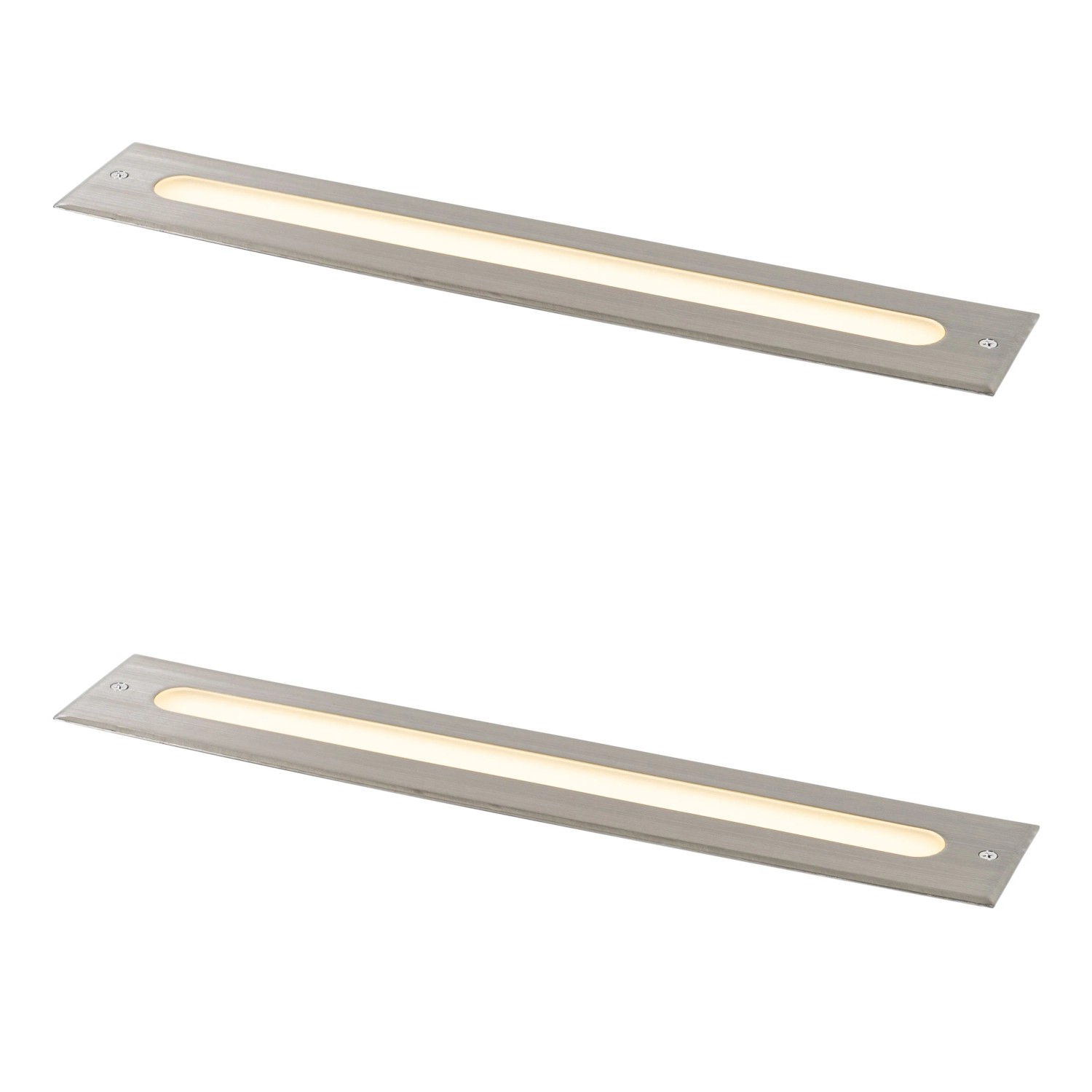 QAZQA 2er Set Moderne Bodeneinbaustrahler Stahl 50 cm inkl  LED IP65 Eline