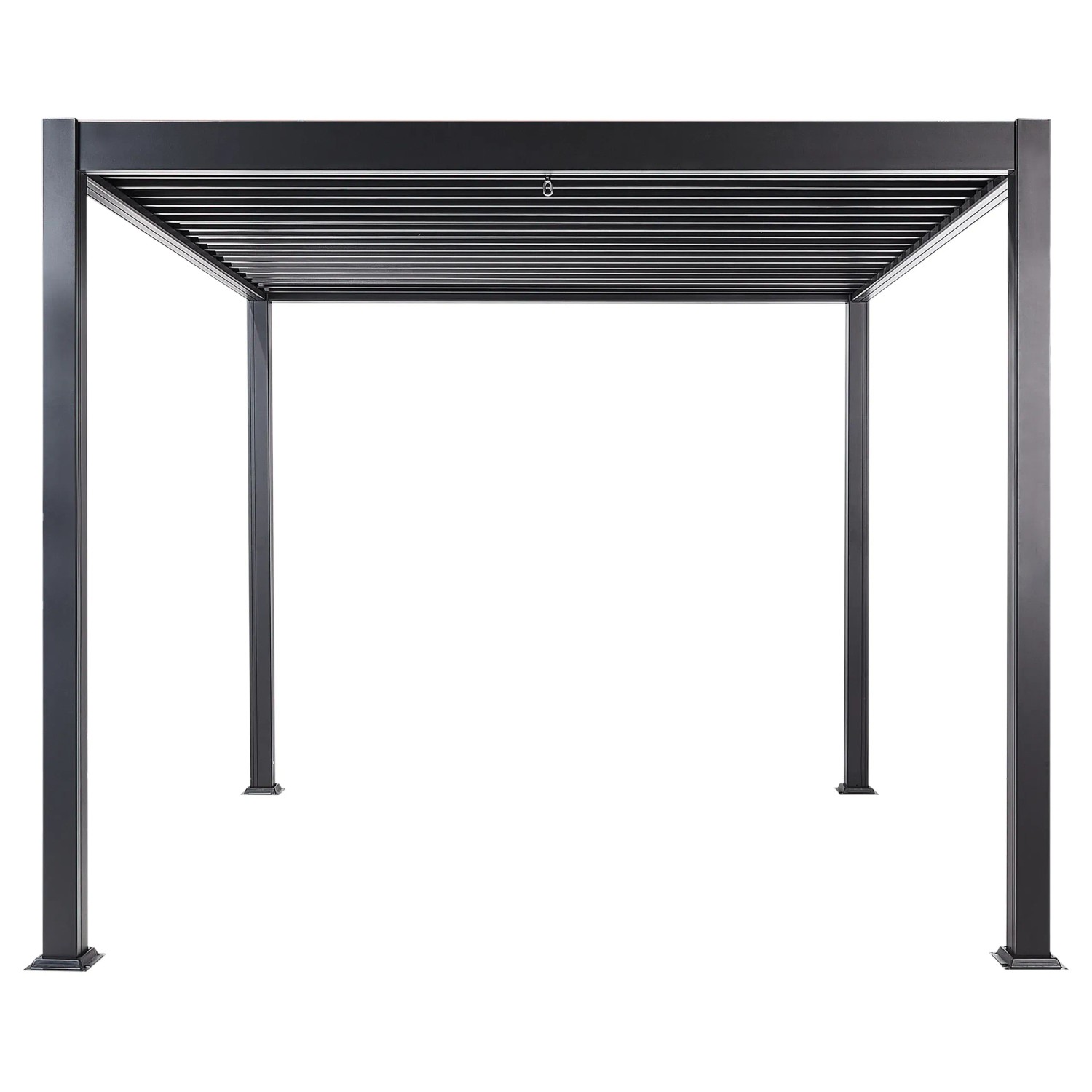 Beliani Garten-Pergola Schwarz 310x310x250