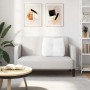 Weißes vidaXL Rückenkissen aus Stoff mit Knopf auf hellem Sofa. Ergonomisches Kissen für Wohnzimmer.