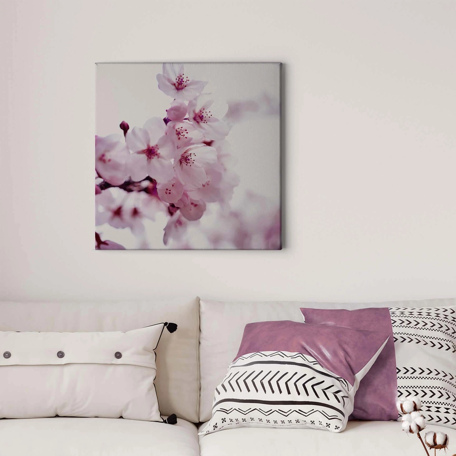 Bricoflor Bild Mit Kirschblüte Blumen Leinwandbild Ideal Für Mädchenzimmer Und Schlafzimmer Romantisches Wandbild Mit Ja