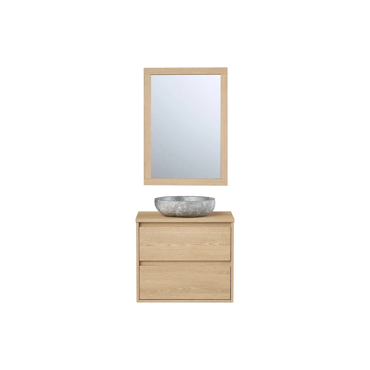 Vente-unique Einzelwaschtisch Milipam Naturfarben Hell 60 cm