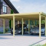 Weka Doppelcarport aus Holz mit PVC-Dachplatten für zwei PKW. Flachdach Carport mit stabilen Pfosten.
