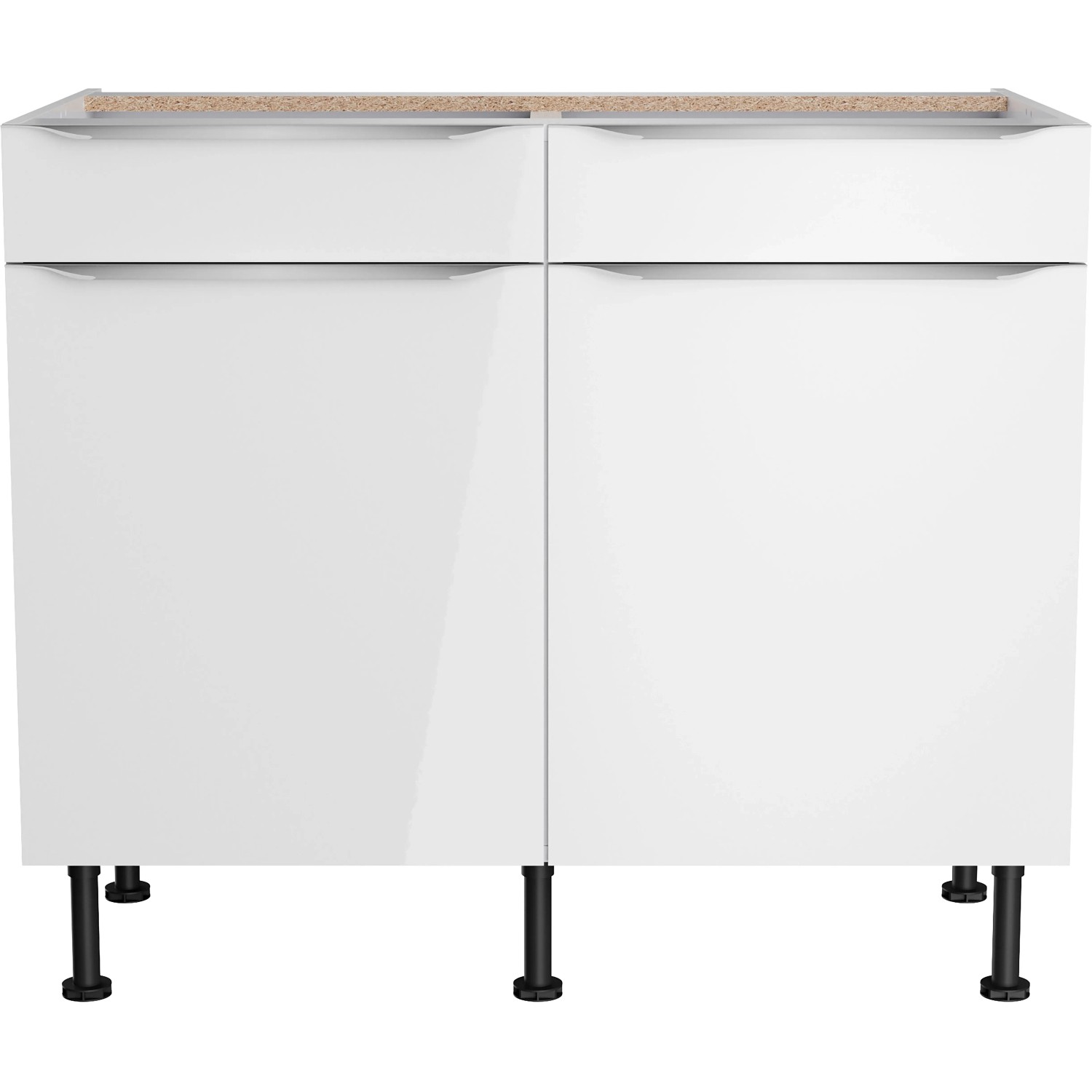 Optifit Unterschrank Arvid986, 100 cm, weiß, mit zwei Türen und Schublade. Küchenunterschrank.