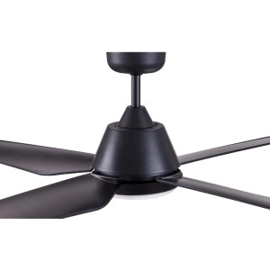 Schwarzer Lucci Air Deckenventilator mit LED und Fernbedienung, 122 cm.