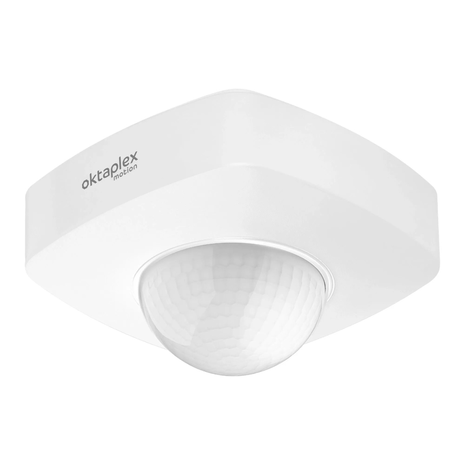 Oktaplex Tim Präsenzmelder weiß Decke Aufputz außen innen 360° PIR Bewegungsmelder IP65 Ø 20 m quadratisch 230V