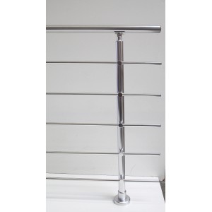 Dieda Geländerset aus Aluminium mit waagerechten Rundstäben.