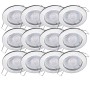 12er Set dimmbare LED Einbaustrahler Sedan, 4,8W, Chromoptik, warmweißes Licht für Deckenmontage.