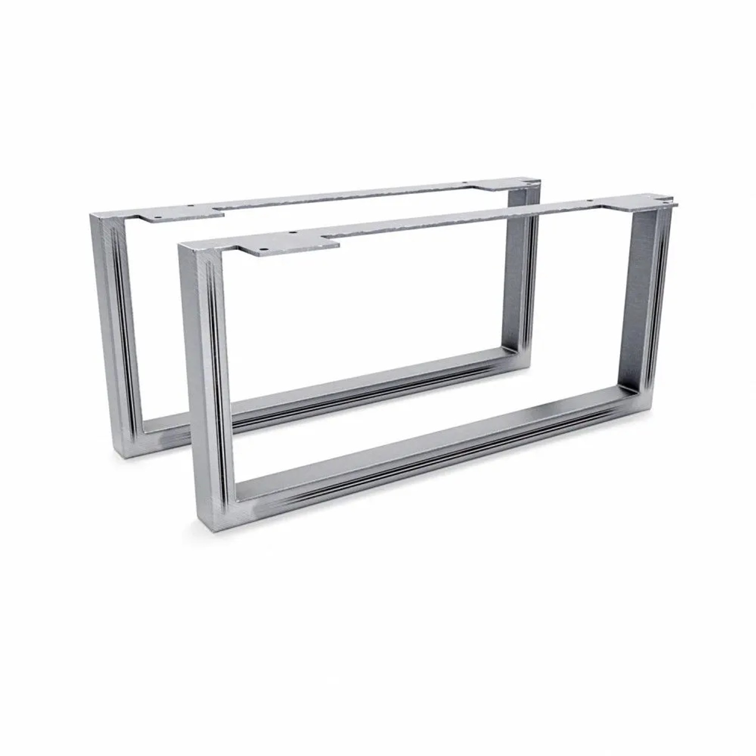 HEVVA Möbelfüße GRAZ 20 cm Hoch 45 cm Tief 2er Set Rohstahl-Klarlack
