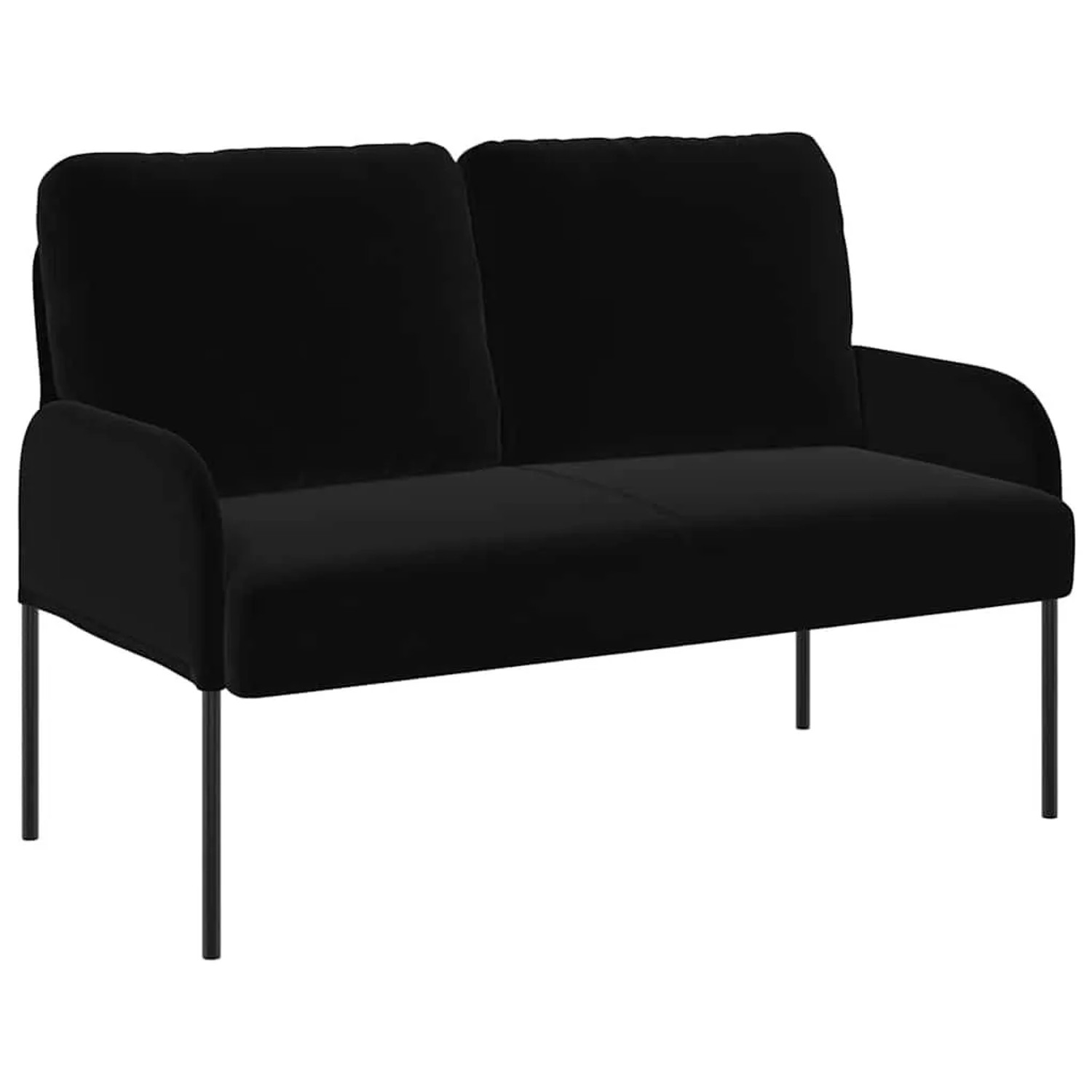 vidaXL Sofas mit Kissen 110cm Schwarz Sperrholz 42023460